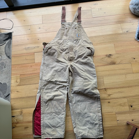 Vintage Carhartt Overalls with Red Lining 42x33 - Picture 1 of 10